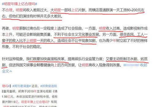明星收入是否合理,合理与否的探讨